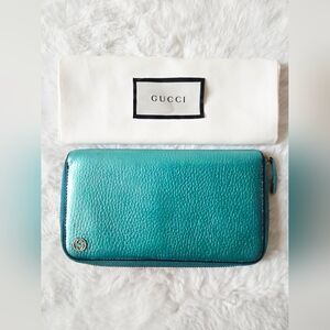 Gucci Teal Leather Wallet